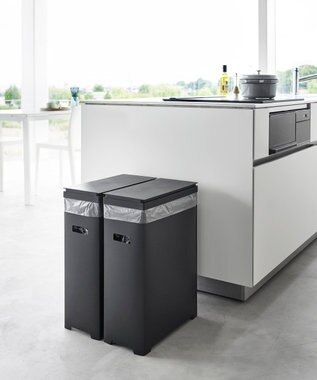 tower スリム蓋付きゴミ箱 タワー 横開きタイプ 2個組 ブラック ブラック