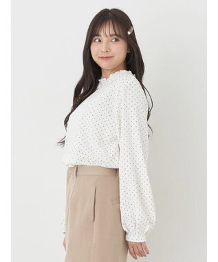 earth music&ecology ２ｗａｙフリルブラウス Dot