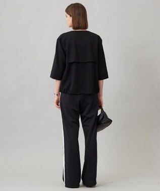 ICB L 【UVカット・洗える】ウール2WAYストレッチ ノーカラーブルゾン ブラック系