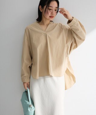 Green Parks スキッパーブラウス Beige