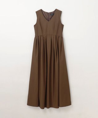 GRACE CONTINENTAL タックフレアロングワンピース ブラウン