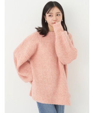 earth music&ecology フワフワＭＩＸヤーンチュニック Orange