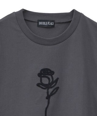 Green Parks ・ＤＯＵＢＬＥ　ＦＬＡＧＳ　ローズチェーン刺繍ＴＥＥ Charcoal Gray