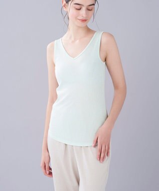 une nana cool 綿100% リブ編みコットン タンクトップ ME