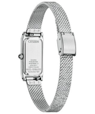 CITIZEN 【替えバンド付き2way 限定モデル】電池交換不要のスリムなスクエアモデル EG7040-74D シルバー