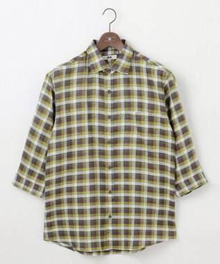 JOSEPH ABBOUD 【キングサイズ・麻100％】リネンチェック シャツ