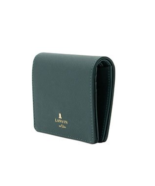 LANVIN en Bleu リュクサンブール 二つ折りコンパクト財布 ディープグリーン