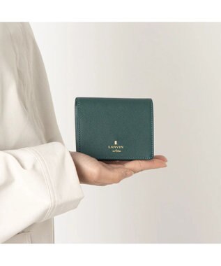 LANVIN en Bleu リュクサンブール 二つ折りコンパクト財布 ディープグリーン