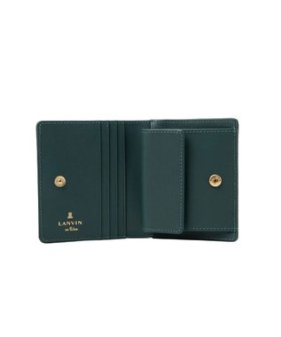 LANVIN en Bleu リュクサンブール 二つ折りコンパクト財布 ディープグリーン