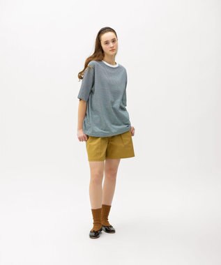 LENO THIN BORDER T-SHIRT / 細ボーダーTシャツ 《UNISEX》 WHITE×NAVY