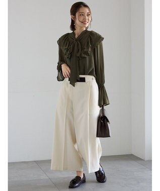 Te chichi ボウタイチュニックフリルブラウス《2025Autumn catalog vol.2 item》 カーキ