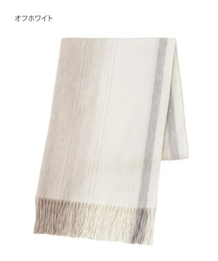 MOONBAT FURLA(フルラ）ウール100％ オンブレー カラーブロック ストール オフホワイト