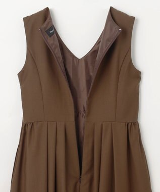 GRACE CONTINENTAL タックフレアロングワンピース ブラウン