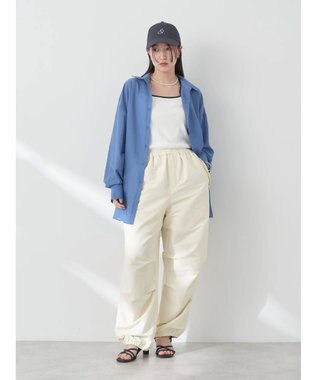 earth music&ecology シアーボーイズライクシャツ Off White