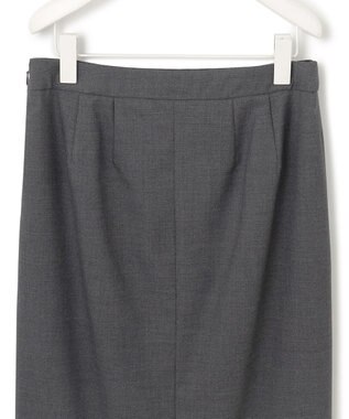 ICB L 【セットアップ対応】ウールストレッチ タイトスカート チャコール系