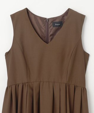 GRACE CONTINENTAL タックフレアロングワンピース ブラウン