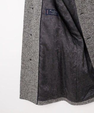 JOSEPH ABBOUD 【尾州産カシミヤブレンド素材/軽量】カシミヤブレンドアルパカヘリンボーン ステンカラーコート ライトグレー系7