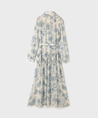 GRACE CONTINENTAL フラワープリントプリーツワンピース ベージュ