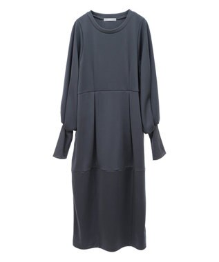 Green Parks ａ．ポンチ袖ボリュームワンピース Charcoal Gray
