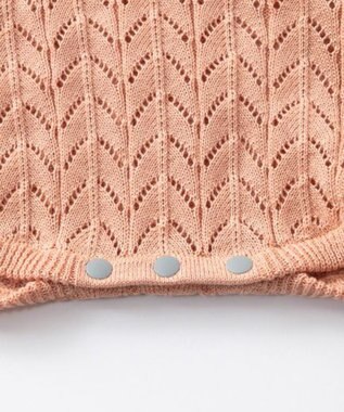 TRICOTE ヘリンボーン柄ロンパース 68PINKBEIGE