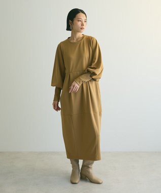 Green Parks ａ．ポンチ袖ボリュームワンピース Beige