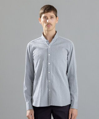 JOSEPH HOMME トライジャガードストレッチ　ウィングカラーシャツ ライトグレー系