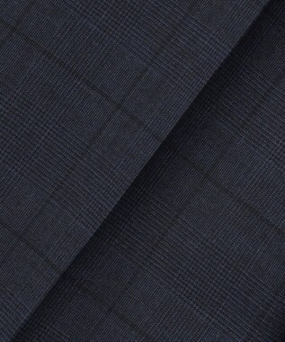 GOTAIRIKU シワになりにくい【御幸毛織/みゆきけおり】DRYSPINNER 平織スーツ_ネイビー格子 ネイビー系×格子