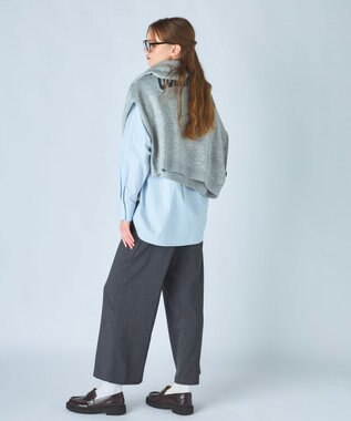 OP／FILA 【ocean pacific】ロゴ入りクルーニット 杢グレー