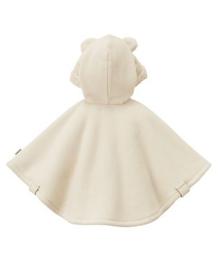 MIKI HOUSE HOT BISCUITS 【70-90cm】 お耳付きボアフリース ダッフルマント アイボリー