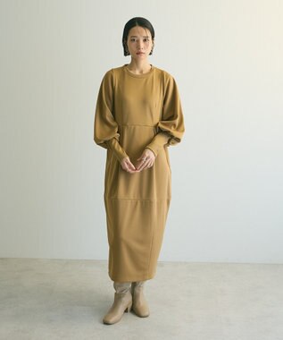 Green Parks ａ．ポンチ袖ボリュームワンピース Beige