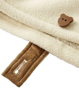 MIKI HOUSE HOT BISCUITS 【70-90cm】 お耳付きボアフリース ダッフルマント アイボリー