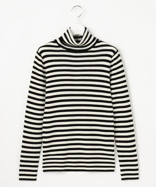 23区 【Oggi1月号/CLASSY.11月号掲載】ウーステッドウール リブタートルネック ニット オフ×ブラック