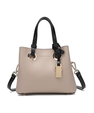 style code 【MERCURYDUO/マーキュリーデュオ】メタルアイレット　ミニショルダーバッグ、ハンドバッグ ベージュ