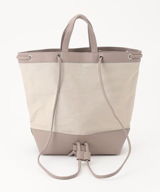 ANY 【2WAY/PC・A4サイズ収納可】メタルポイントキャンバス地リュック ベージュ系