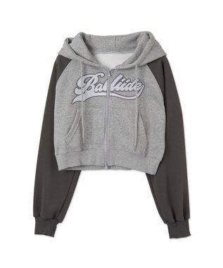 WEGO カレッジロゴラグランジップパーカー グレー