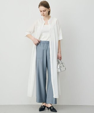 ICB 【先行予約】リネンスラブローン シャツワンピース オフホワイト