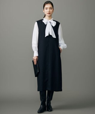 自由区 【カタログ掲載】ソフトスパンビエラボウタイ ブラウス オフ