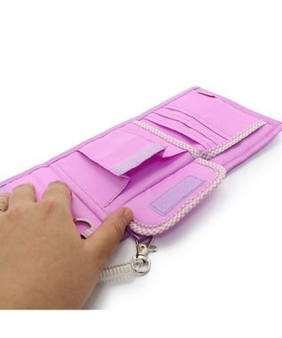 Mother garden マザーガーデン 野いちご 折畳み財布 ストラップ付き ピンク（淡）