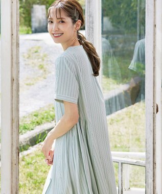 Tiaclasse 【洗える】サイドタックスキッパーシャツワンピース グリーン