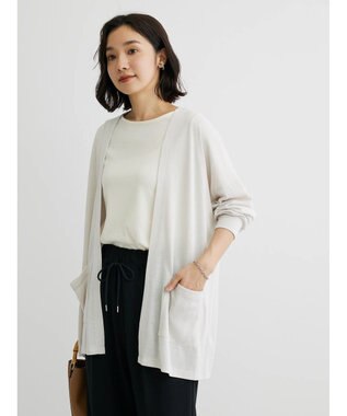 Green Parks ＵＶカットシアートッパーカーディガン Light Gray