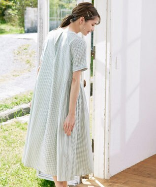 Tiaclasse 【洗える】サイドタックスキッパーシャツワンピース グリーン