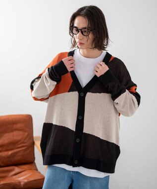 WEGO 【ユニセックス着用ITEM】オーバーフィットドライタッチパターンカーディガン 柄4
