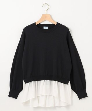 組曲 ストレッチクリアドッキング ニットプルオーバー ブラック系