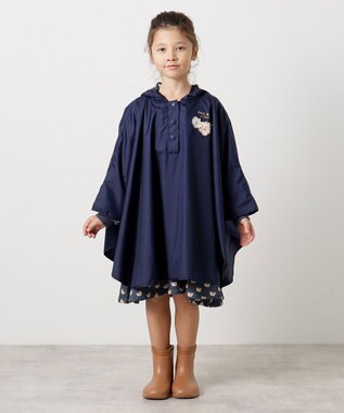 MOONBAT 【ポーチ付き】ポールアンドジョー キッズレインポンチョ ネイビーブルー