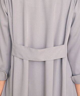 Tiaclasse L 【小倉優子さん着用・選べる袖TYPE・洗える】バックフレアチュニック 七分袖グレージュ