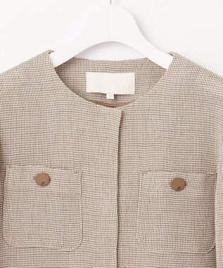 自由区 【洗える】ライトカラミノーカラー ジャケット カーキミックス