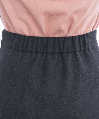 Tiaclasse 【洗える】ウール調フレアスカート チャコールグレー