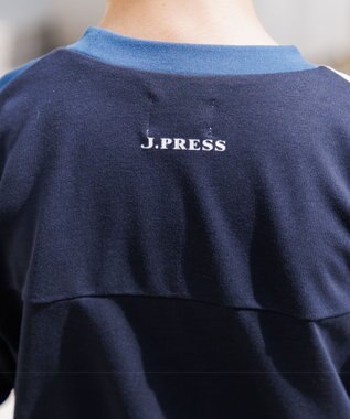 J.PRESS KIDS 【吸水速乾】【140-170cm】ポンチローマ トリコロール 切替Ｔシャツ ネイビー系