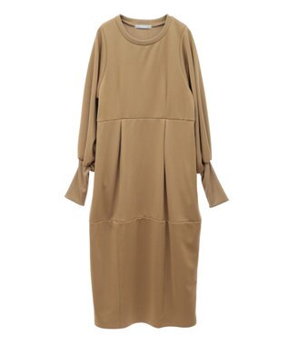 Green Parks ａ．ポンチ袖ボリュームワンピース Beige