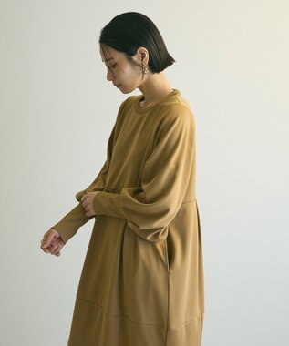 Green Parks ａ．ポンチ袖ボリュームワンピース Beige